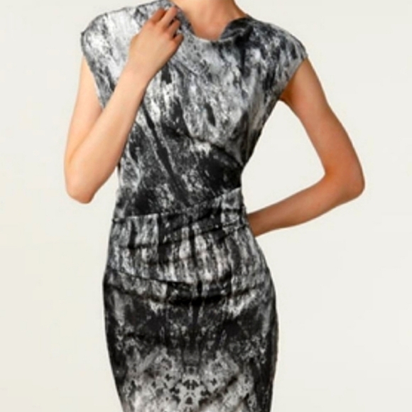 HELMUT LANG Abstract Silk Heathen Dress 6 - Picture 1 of 9